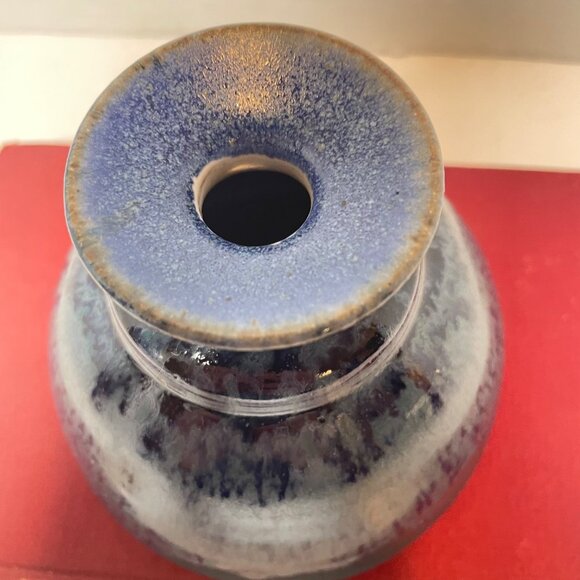 Handcrafted Ceramic Incense Burner With Sandstone Lid - Blue & Green Glaze Finis - Picture 6 of 10